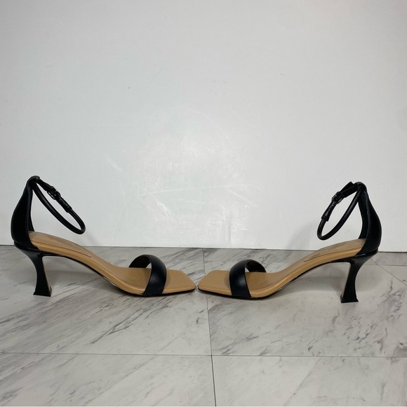 New! Marc Fisher Derine Black Leather Square Toe Heeled Sandal 7 1/2 - Picture 5 of 13